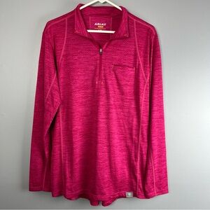 Ariat Women's Long Sleeve Half-Zip Pullover - Fuchsia Pink